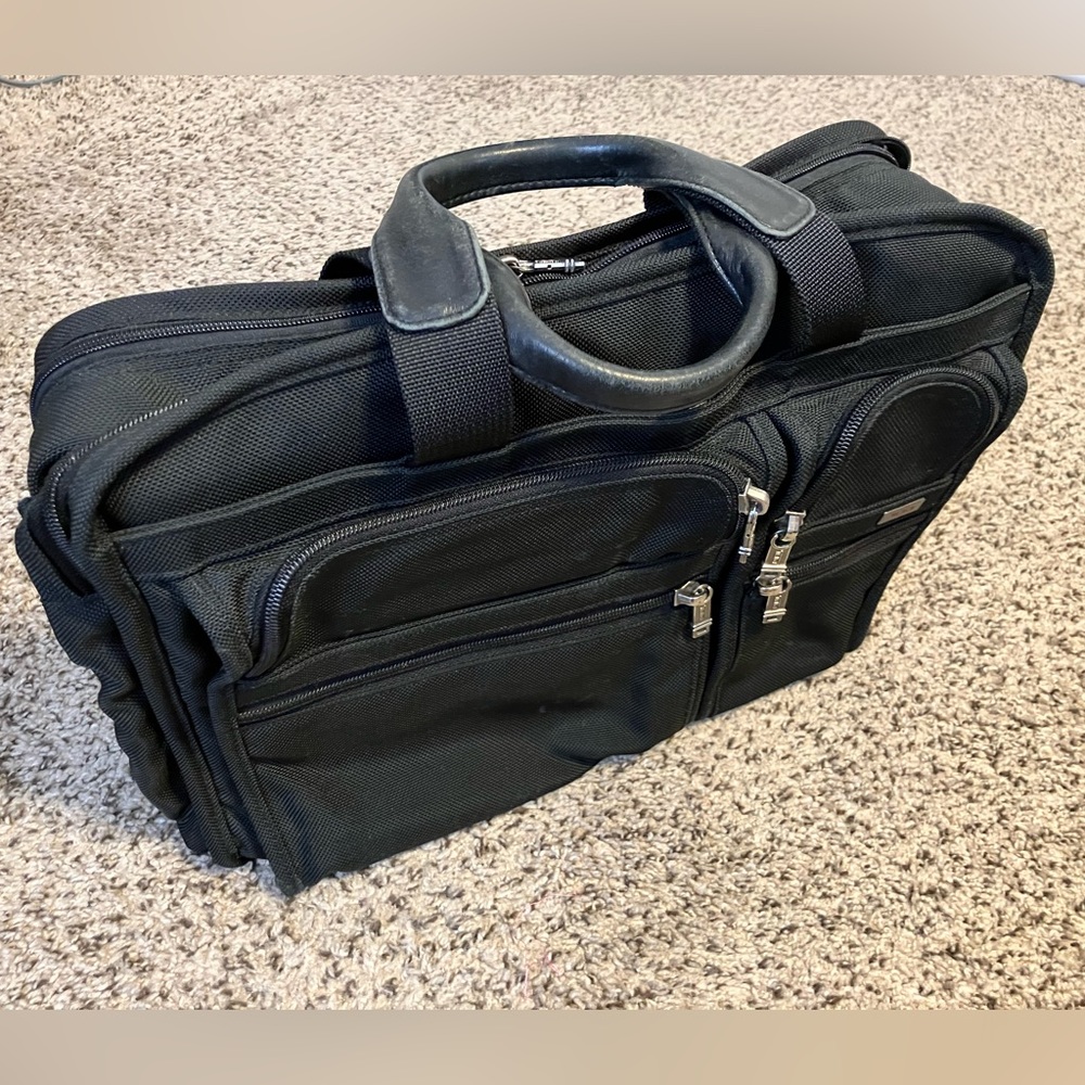 TUMI Alpha Ballistic Nylon Expandable Organizer Laptop Bag Briefcase